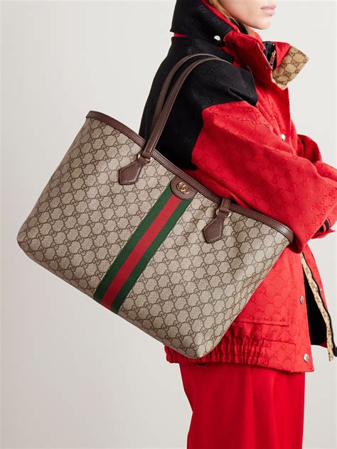 gucci shopping tote|gucci coated canvas tote.